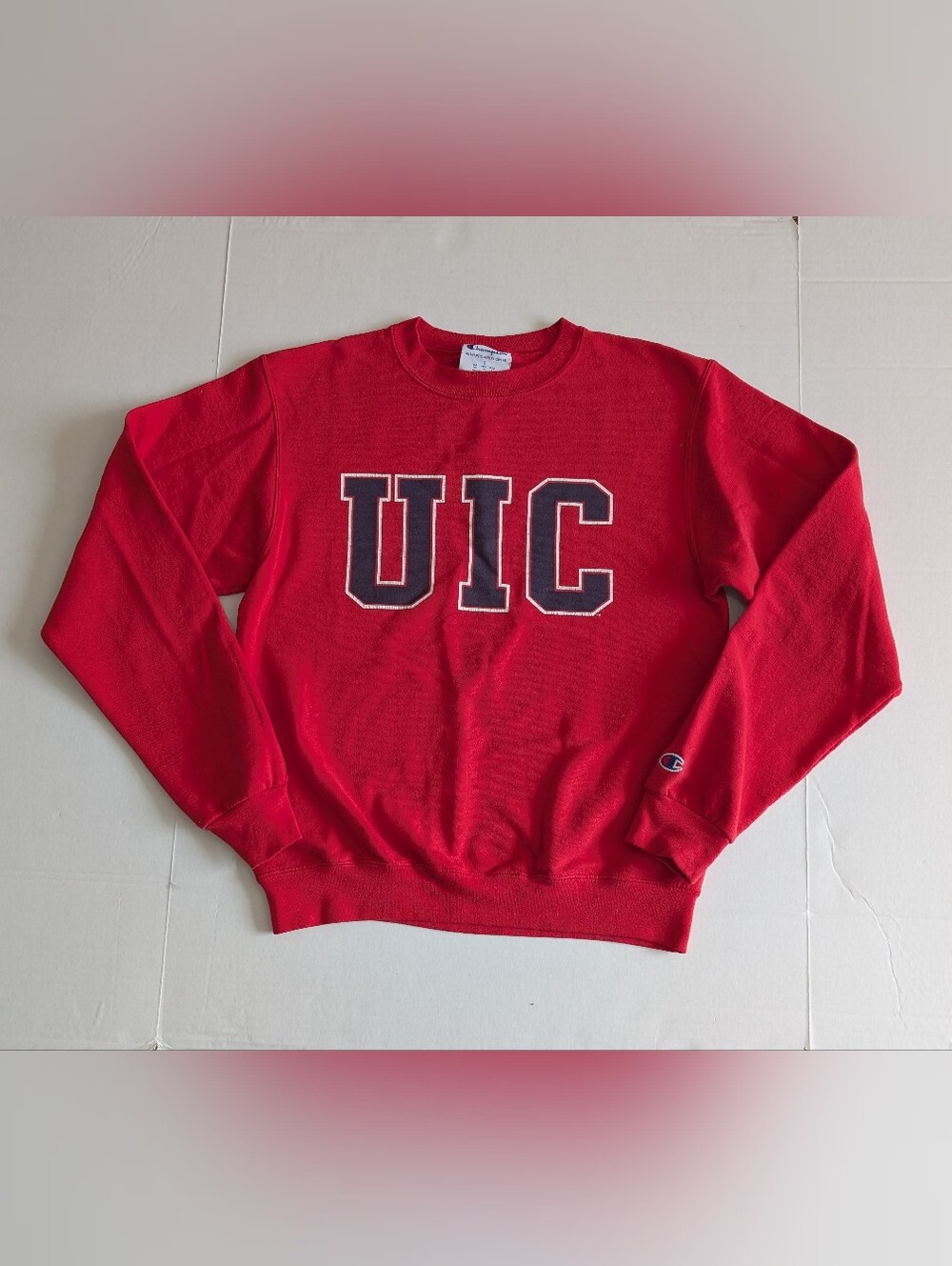 Champion Red Heavy Blend UIC Flames Pullover Crewneck Sweatshirt Small